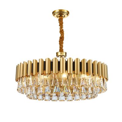 China Large Gold K5 Contemporary Decorative Lighting Fixtures Luxury Crystal Pendant Lights Steel Chandeliers And Lamps for sale