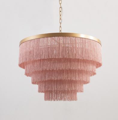 China New Design Mesh Tassels Modern Luxury Macrame Chandelier Pendant Light For Princess Room Living Bedroom for sale