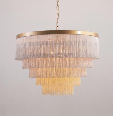 China New Design Mesh Tassels Modern Luxury Macrame Chandelier Pendant Light For Princess Room Living Bedroom for sale