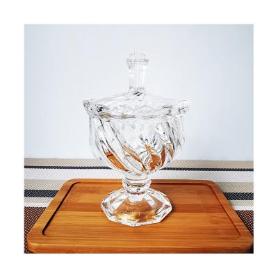 China China Manufacturer Factory Price Delicacy Sense Of Freshness Preservation Of Design Glass Candy Jar With Lid for sale