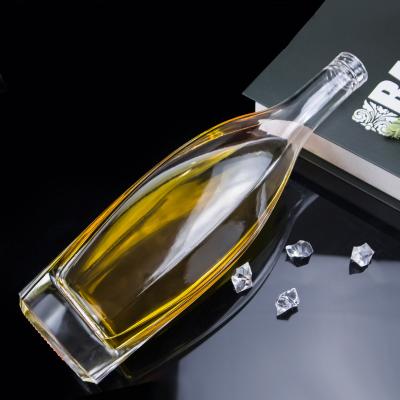 China thin & Wholesale Amazon Success Flat Brandy Rum Bottles 750ml Slim Wine Bottle for sale