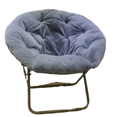 China Outdoor Folding Moon Chair Moon Saucer Camping Chair With Suede Pad Chair for sale