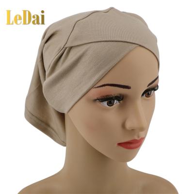 China Daily Life Customize Cotton Tank Top Cross Front Underscarf Hijab Cap For Women for sale