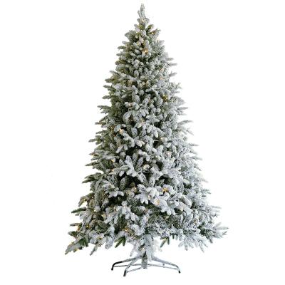 China Wholesale Flocking Christamas Home Decoration 2.4m Pe Christmas Tree Wedding Hotel Decoration Led Light Tree for sale