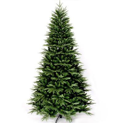 China PE PVC Mixed Factory Direct Premium Unlit PE PVC Mixed Artificial Christmas Tree With Metal Stand for sale