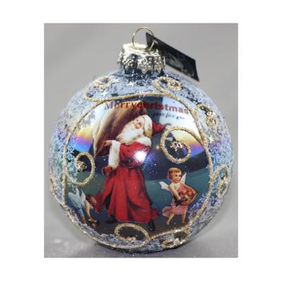 China Superior Durable Creative Design 6/7/8CM Plastic Santa Clause Christmas Balls For Festival Unbreakable Ornaments for sale