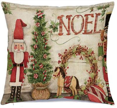 China Christmas Anti-Static Rustic Printing Tile Decorative Cushion Cover Cushion Shape for sale