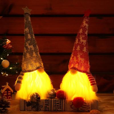 China Festival Stuff Style Creative Christmas Ornaments Gnome With Lights For Christmas Decoration for sale