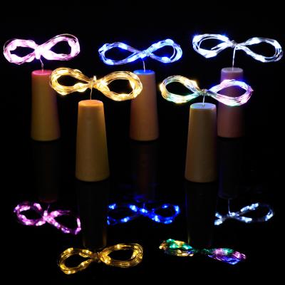 China 20pcs Wholesale 2m Copper Wire Fairy Lights Colorful Waterproof Christmas Cork Wine Bottle Lights Diy Decoration Indoor Outdoor for sale