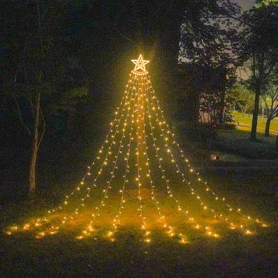 China Hot Selling Indoor Outdoor Decoration Amazon Christmas Tree Waterfall String Lights 350Led Christmas Star Night Light with Adapter for Party Holiday for sale