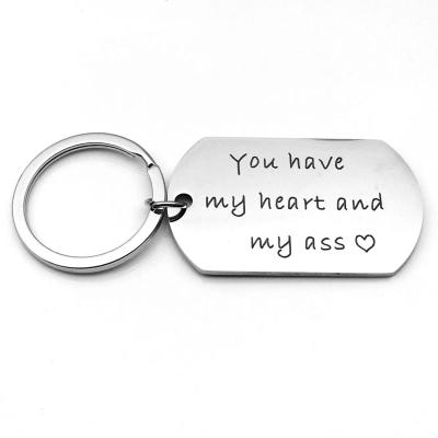 China fashionable & Good Wholesale Popular Stainless Steel Valentine's Day Gifts Car Keychains For Family&Boyfriend&Husband for sale