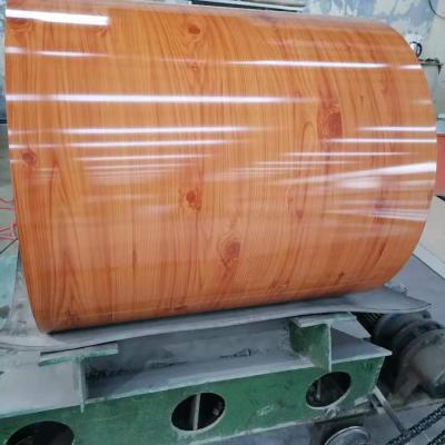 China Structure PPGI Customized Wooden Pattern Galvanized Steel Coil Pre-Prepared Galvanized Zinc Metal Coil for sale