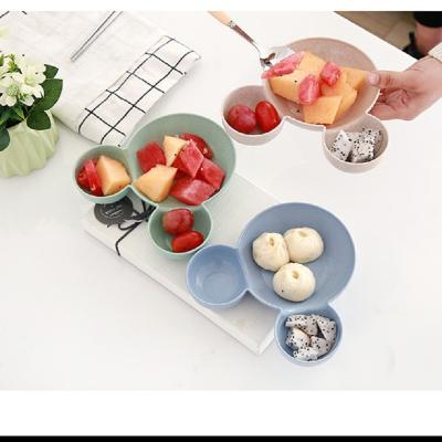 China Viable 2 PCS CHILDREN ROLLS TABLEWARE SET CARTOON PLATE LUNCH TRAY BEAUTIFUL PLASTIC TABLEWARE LUNCH DISHS for sale