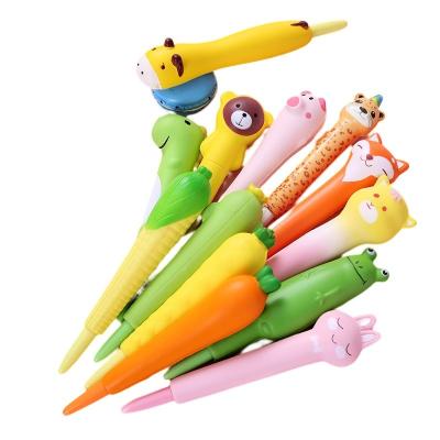 China New Style Promotional Cartoon Decompression Pen Cute Creative Animal Shapes Pen For Kids Or Student for sale