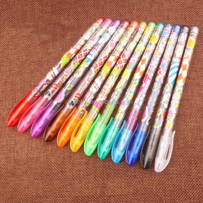 China office & Cheap full color printed school pen fruit fragrance student school gel ink plastic pen for sale