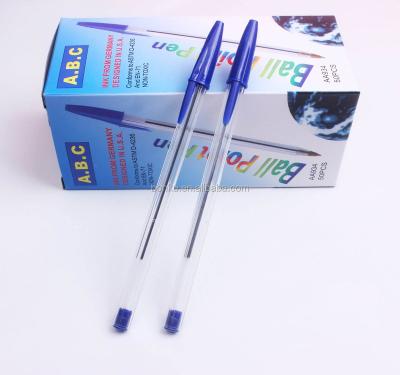 China office & School Pen Box Colored Paper German Ink Writing Plastic Ballpoint Pen for sale