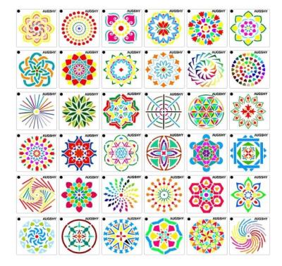 China Promotional Gift Use 36 Pack 3.6x3.6 inch Mandala Dot Painting For DIY Rock Painting Art Projects Templates Stencils for sale