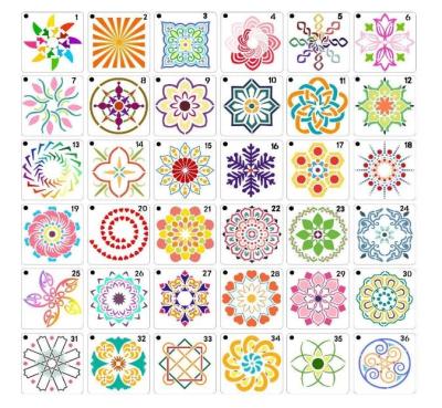 China Promotional Gift Use Rocks Wood Wall Painting Art Projects 36 PCS Mandala Stencils Mandala Dot Painting Stencils Templates for sale