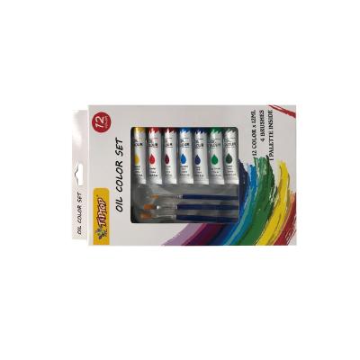 China Professional Factory Quality 12 Colors Multicolor/Portable/Convenient Oil Paint Set with Brush and Palette for sale