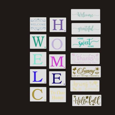 China Reusable Easy Painting Welcome Sign Stencil for Front Door Decoration, Cheap Plastic Stencil for sale