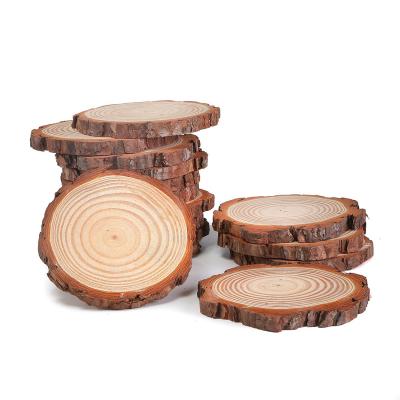 China Europe DIY Crafts Perforated 30 Pcs 2.0-2.4 Inch Unfinished Natural Wood Slices Circle Christmas Party Ornament for sale