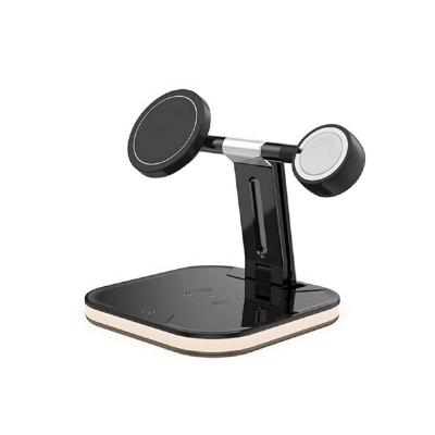 China Magnetic Wireless Charger For Phone Watch Airpods Strong Magnet Radio Stand Charging Fast Charger For Phone 4 In 1 Magnetic Wireless Charger for sale