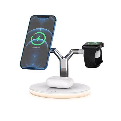 China Magnetic wireless charger for phone watch airpods most sold product watch charger portable fast wireless charger for phone magnetic stand earphone car wireless charger for sale