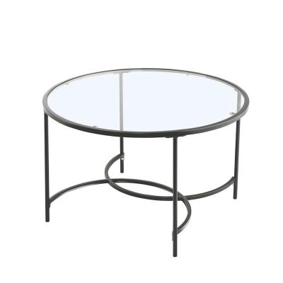 China Extendable Transparent Glass Coffee Table Gold Metal Steel Stainless Style Modern Furniture for sale