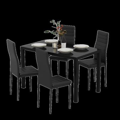 China Free Sample 4sets Modern Brown Extendable Dining Chair Iron Legs Spray Black Italian Brown Dining Chair For Dining Room for sale