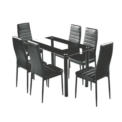 China (Others)Adjustable Modern Furniture Silver Dinner Room Table And Chairs Living Room Dining Table Sets 6 Seats for sale