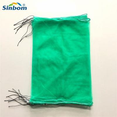 China 100% Virgin HDPE Drawstring Fruit Tree Protect Mono Mesh Net Green PE Date Bag for sale