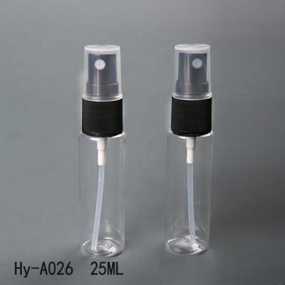 China Eco-friendly Supilier Empty Mist Clear Plastic Pet 25Ml Spray Perfume Bottle for sale