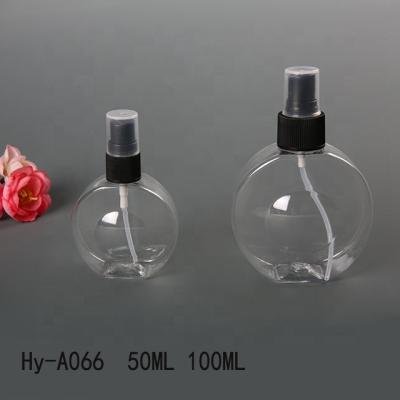 China 50ML/100ML Transparent Oval Pet Perfume Spray Recyclable Plastic Bottle Eco-friendly Household Products Hot Selling for sale