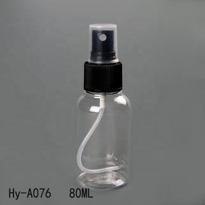 China Hot Selling Eco-friendly Custom Plastic 80Ml Transparent PET Spray Cylindrical Bottle For Packaging Cosmetics for sale