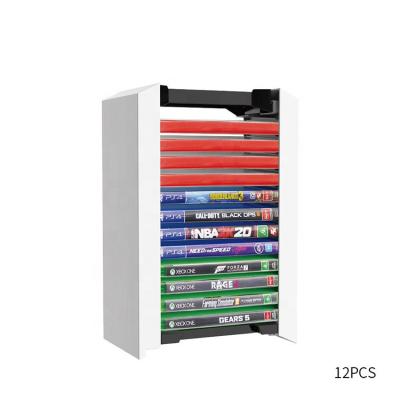 China ABS For PS4/PS5/Xbox One Games Disc Card Storage Tower Case CD Rack Holder 12pcs for sale