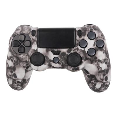 China protector & Decoration Water Transfer Skull Silicone Rubber Case Skin For PS 4 Controller for sale