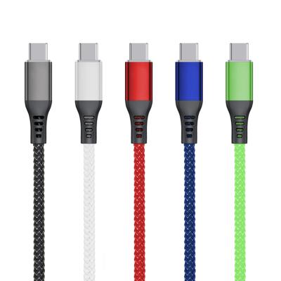 China High Quality MP3/MP4 Player Phone Charging Cable Braided Usb Type C To Type-C Charger Palladium Cable For Smartphone for sale