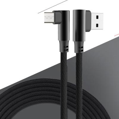 China Hot Selling 90 Degree USB Data 1m Elbow MP3/MP4 Player Quick Charging Nylon 2m Charging Cable For Samsung For Huawei for sale