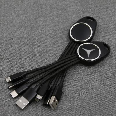 China MP3/MP4 Player Mailin Gift Key Chain LED USB Business Cable 3 IN 1 Phone Charging Cable For IPhone Type C Android for sale