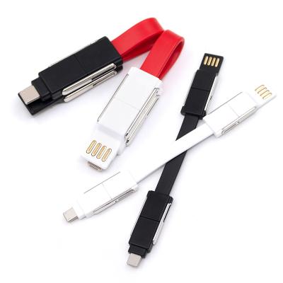 China 2021 Amazon Top Sales MP3/MP4 Player Mini Magnetic Charging Cable 6 In 1 Micro USB Key Chain Cable For IOS Type C All In One for sale