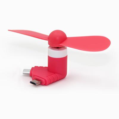 China Mailin Eco-Friendly 2 in 1 Mini USB Fan Android Mobile Phone Fan Custom Logo USB Fan for sale