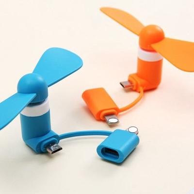 China Micro Fan USB C Eco - Friendly Portable Phone 3 In 1 Mini USB Fan For Mobile Phone for sale