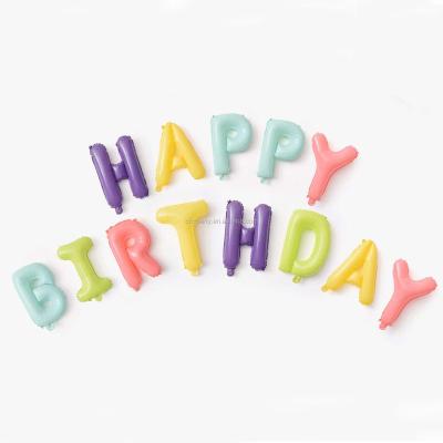 China Pastel Decoration 35CM Happy Birthday Foil Letter Balloons Bunting for sale