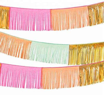 China 4M Long Tissue Tassel Garland for Party Decoration 400 x 18.5CM for sale