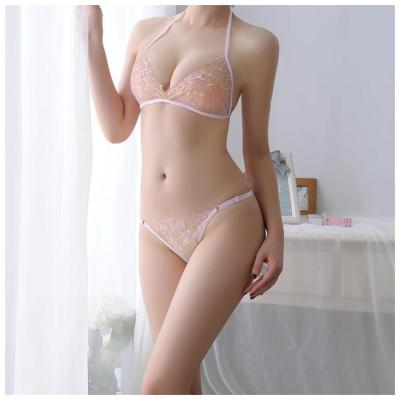 China QUICK DRY Ready to ship hot sexy girls with panties lace up underwear sexy 2 piece women thongs underwear women underwear sets sexy for sale