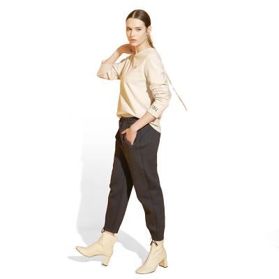 China Cotton fabric women anti-static sweatpants plus size women's pants and pants elastic waist jogger pants with pockets for sale