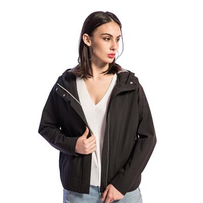 China QUICK DRY women s anorak hoodie jacket coat with zipper pockets waterproof winter jacket womens black and white anorak casual for sale