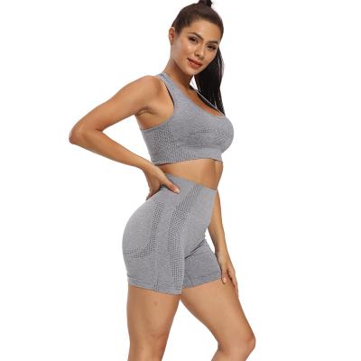 China Wholesale Custom Women's Seamless High Waist Workout Breathable Shorts Gym Breathable Control Spandex Tummy Control Gym Shorts Set for sale