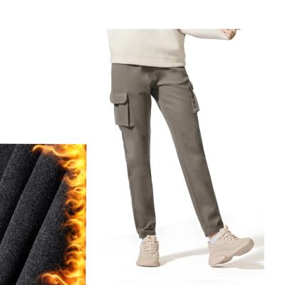 China Anti-Wrinkle Casual Cargo Pants For Women Elastic Cuffs Jogging Khaki Pants With Pockets Womens Trousers for sale