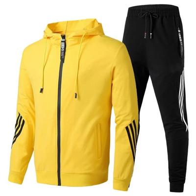 China Breathable Men Training Jogging Sportswear Sweatsuit Logo 2 Pieces Custom Sweatsuit Sleeveset Long Hoodie for sale